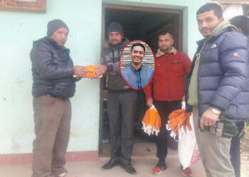 तरुण अध्यक्षको सहयोगमा नामाडीमा ११ सय विद्यार्थीलाई माक्स वितरण