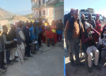 लिखुतामाकोशी गाउँपालिकाको अभियानः आँखाको ज्योति जोगाउन बिरामी खोज्दै गाउँमै चिकित्सक