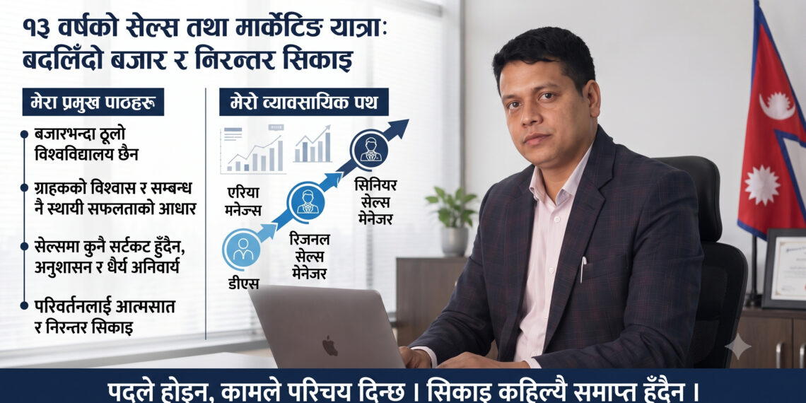 १३ वर्षको सेल्स तथा मार्केटिङ यात्रा : बदलिँदो बजार र निरन्तर सिकाइ