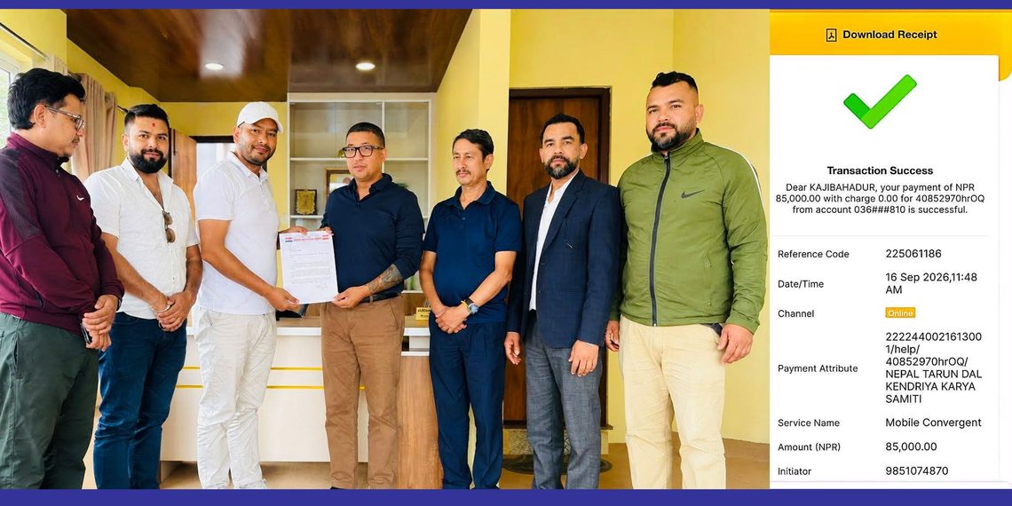 नेपाल तरुण दल रामेछापले भोटेकोशी बाढी प्रभावितलाई ८५ हजार सहयोग गर्‍यो