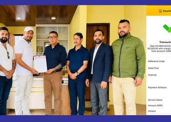 नेपाल तरुण दल रामेछापले भोटेकोशी बाढी प्रभावितलाई ८५ हजार सहयोग गर्‍यो