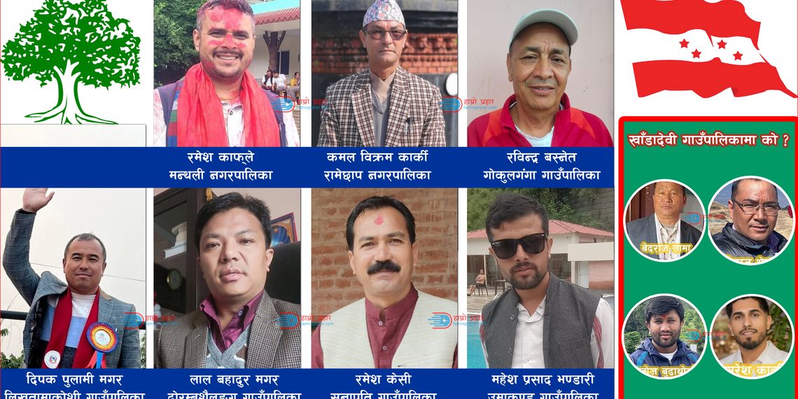 रामेछापका स्थानीय तह हाँक्ने काँग्रेसक सभापति, पदाधिकारी र वडा सभापतिहरु